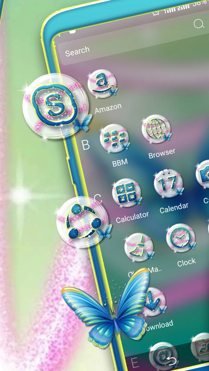Butterfly Glitter Theme screenshot