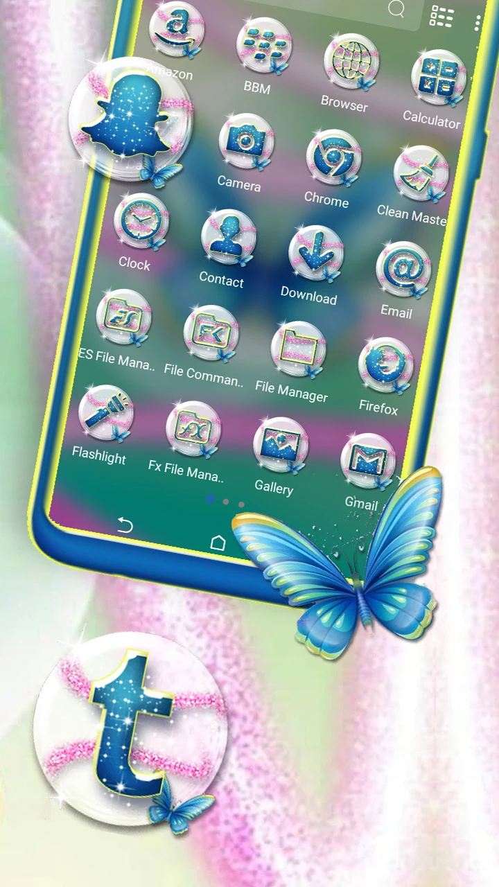 Butterfly Glitter Theme screenshot