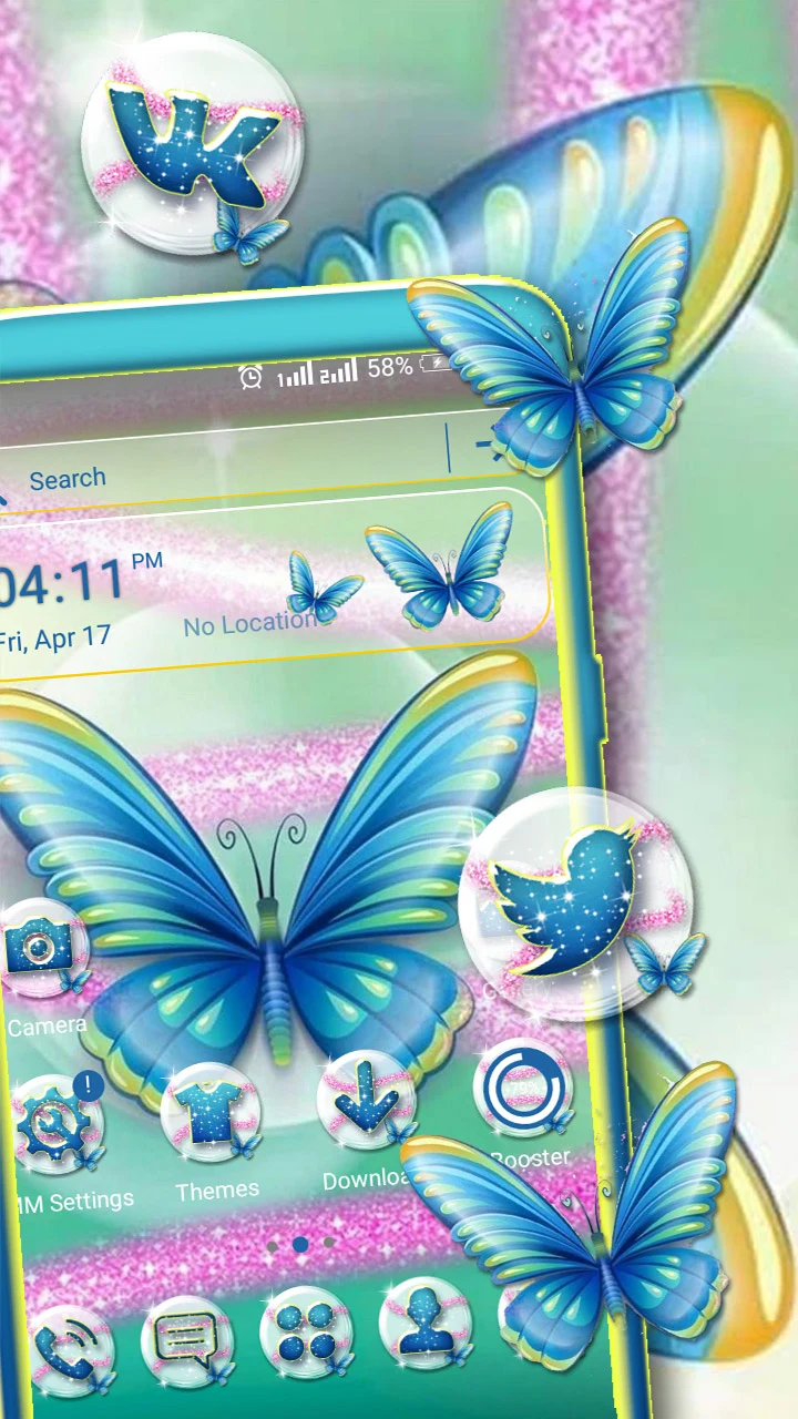 Butterfly Glitter Theme screenshot